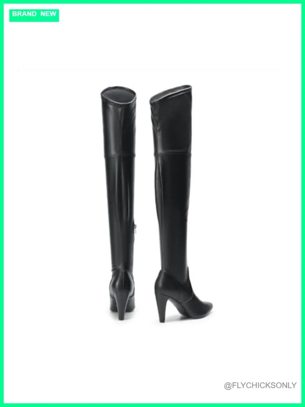 Women's Over the Knee High Heel Boots Faux Leather Pointed Toe